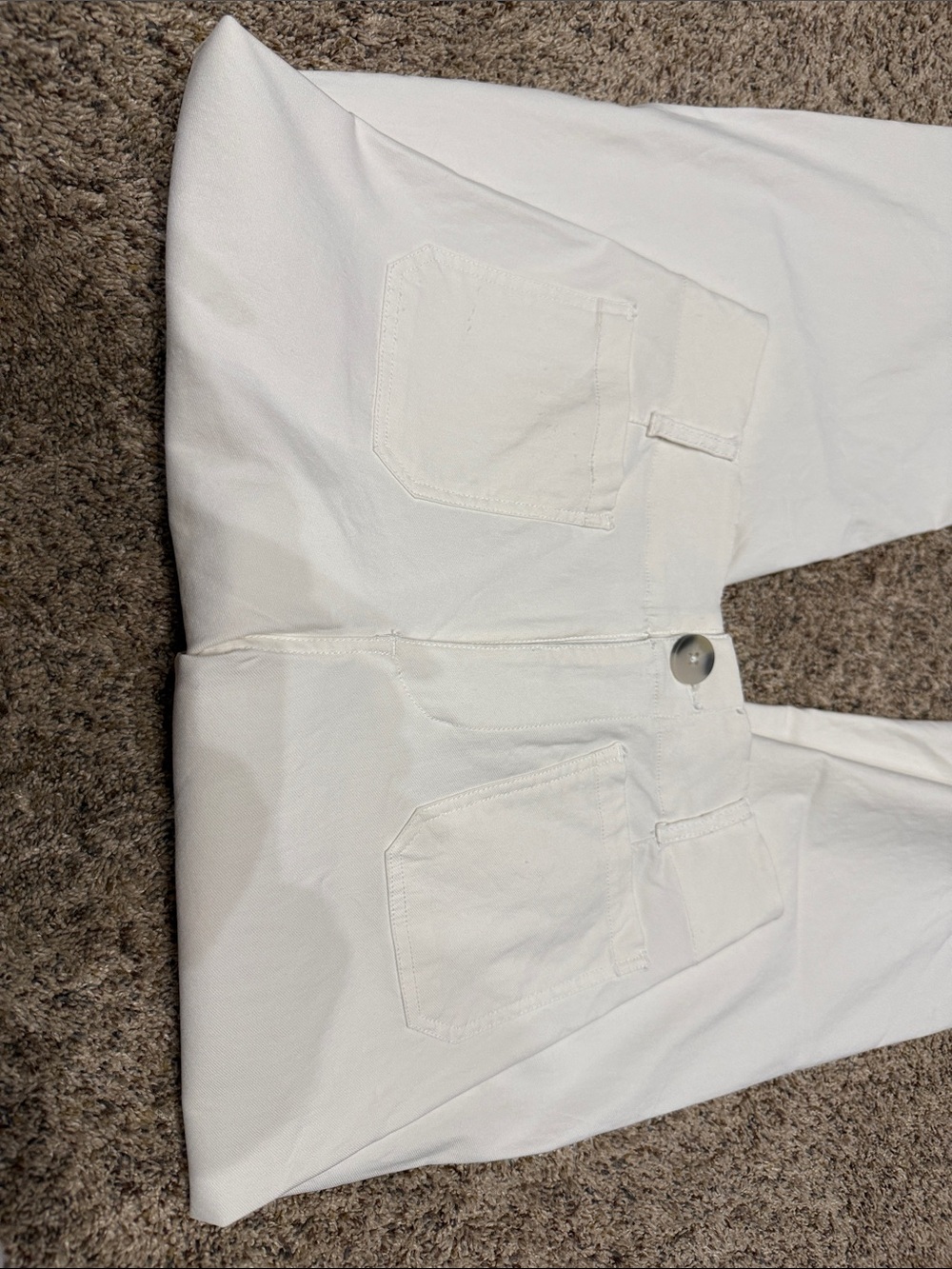 Wide-Leg Flare White Women's Pants - Picture 5 of 5